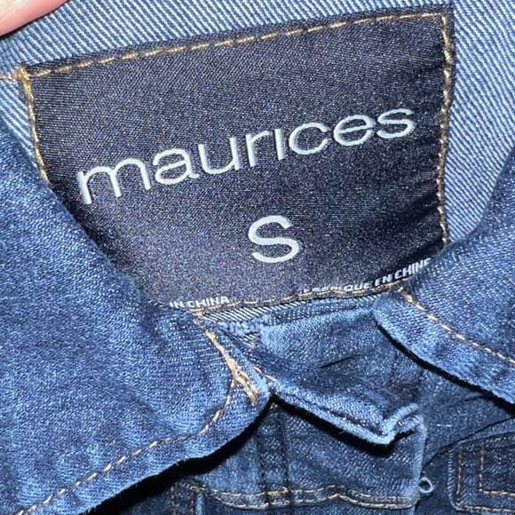Maurices Dark Wash Denim Jean Jacket Copper Buttons Size Small Classic Fit - Picture 5 of 8